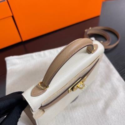 wholesale quality hermes kelly mini ii epson ghw bicolor craie match chai